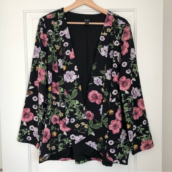 Du Jour Floral Print Open Front Blazer - Picture 1 of 6